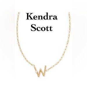 Kendra Scott Freshwater Cultured Pearl Gold Letter W Short Pendant Necklace